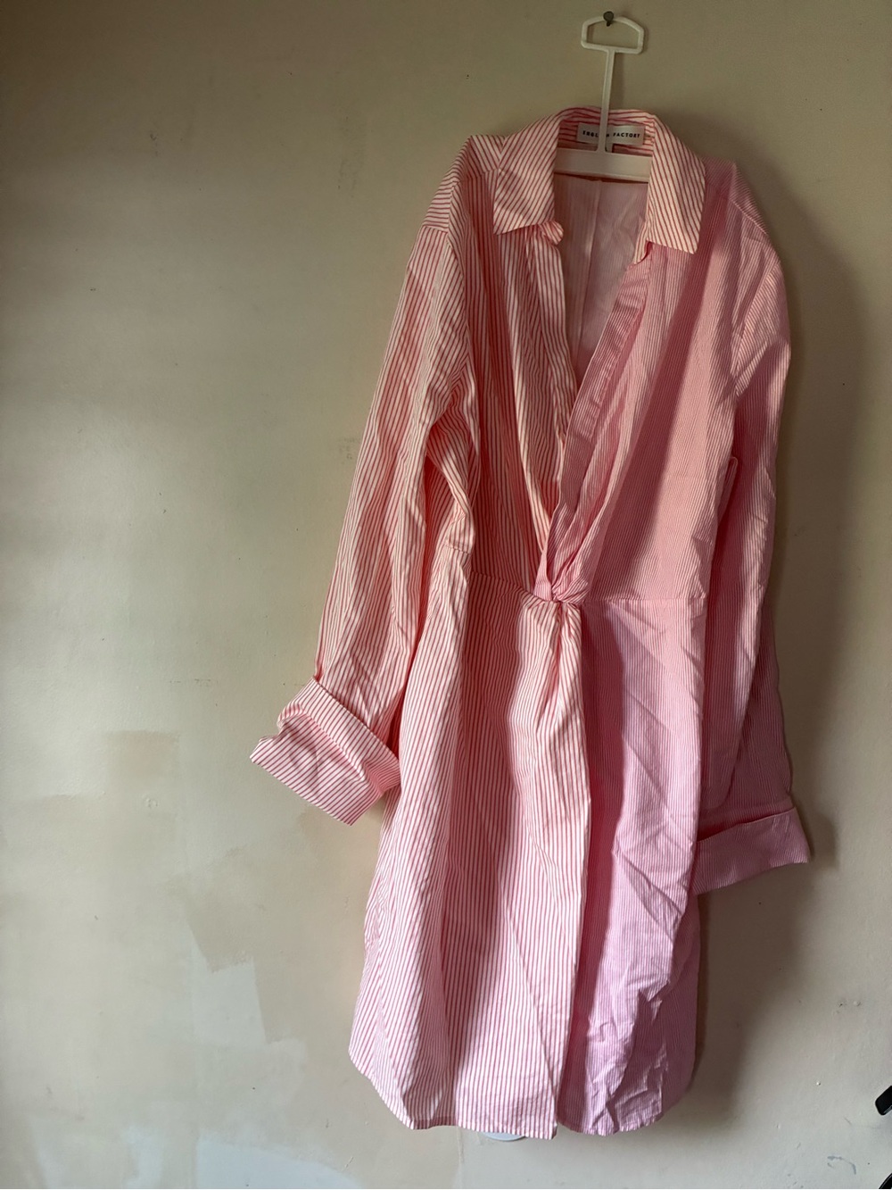 English Factory Pink Striped Knot-Front Sleep Shirt